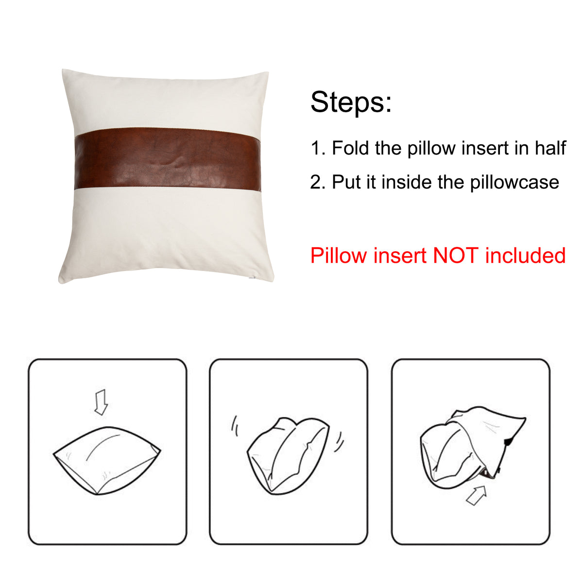 Eiyye White Houndstooth Pillow Covers with Easy Application Steps