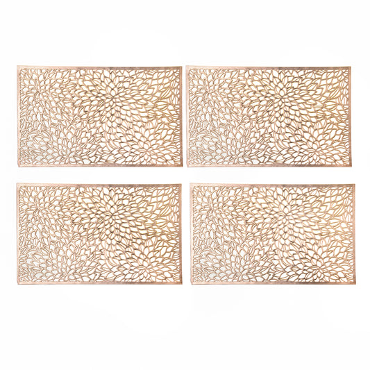 Eiyye Gold Vinyl Placemats – Heat-Resistant, Non-Slip (Set of 4)