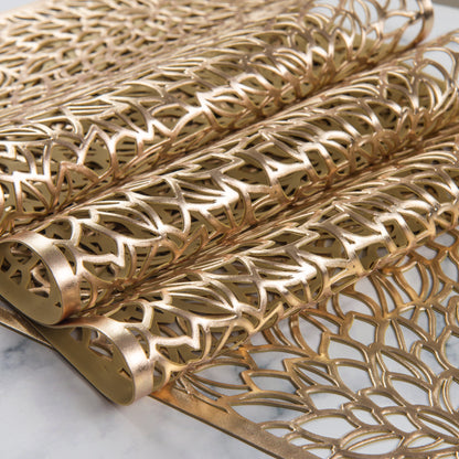 Eiyye Gold Vinyl Placemats – Heat-Resistant, Non-Slip (Set of 4)