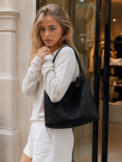 Eiyye Woven Tote Bag with Detachable Inner Pouch