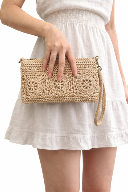 Eiyye Wristlet Wallet Clutch Purse for Women Handmade Crossbody Shoulder Bag Multi-Functional Small Wristlet Purse Phone Bag