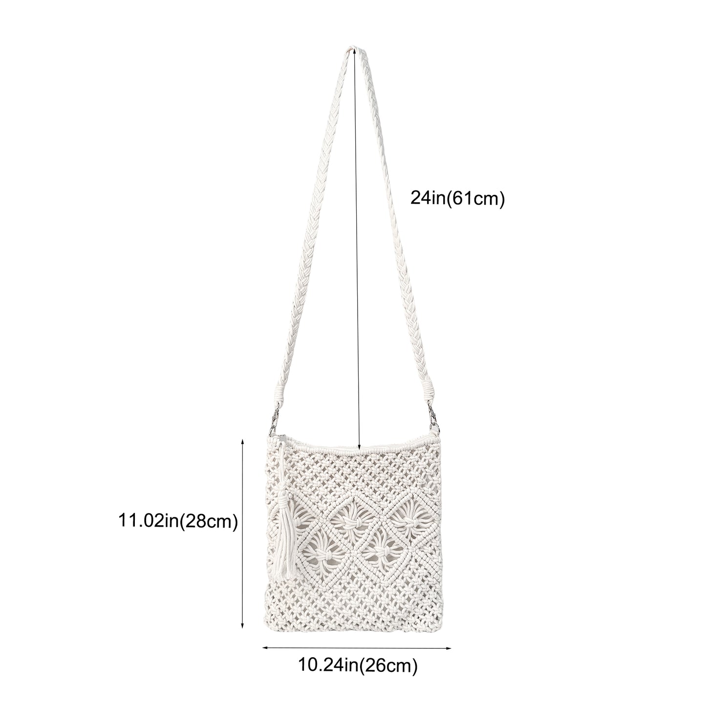 Eiyye Crochet Crossbody Bag – Handmade Boho Purse with Tassel