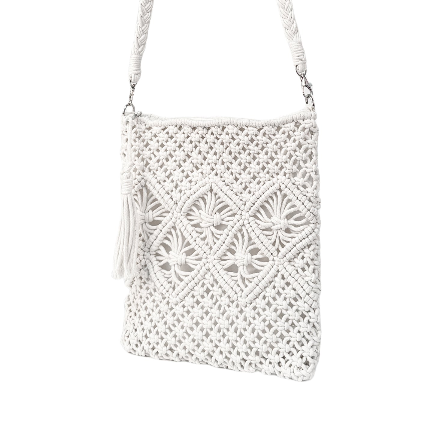 Eiyye Crochet Crossbody Bag – Handmade Boho Purse with Tassel