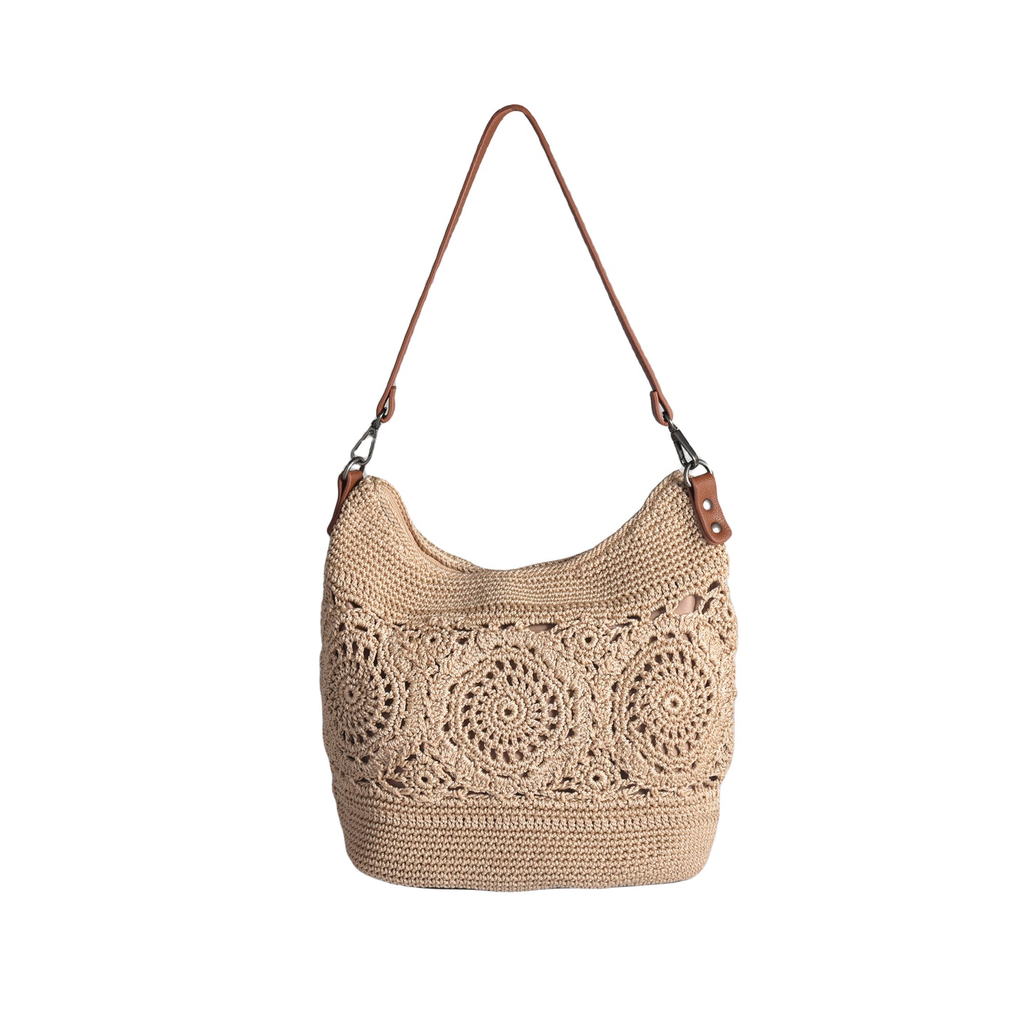 Eiyye Hobo Purse Crochet Crossbody Bag for Women Handmade Lace Large Tote Bag for Travel and Daily Use