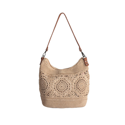 Eiyye Hobo Purse Crochet Crossbody Bag for Women Handmade Lace Large Tote Bag for Travel and Daily Use