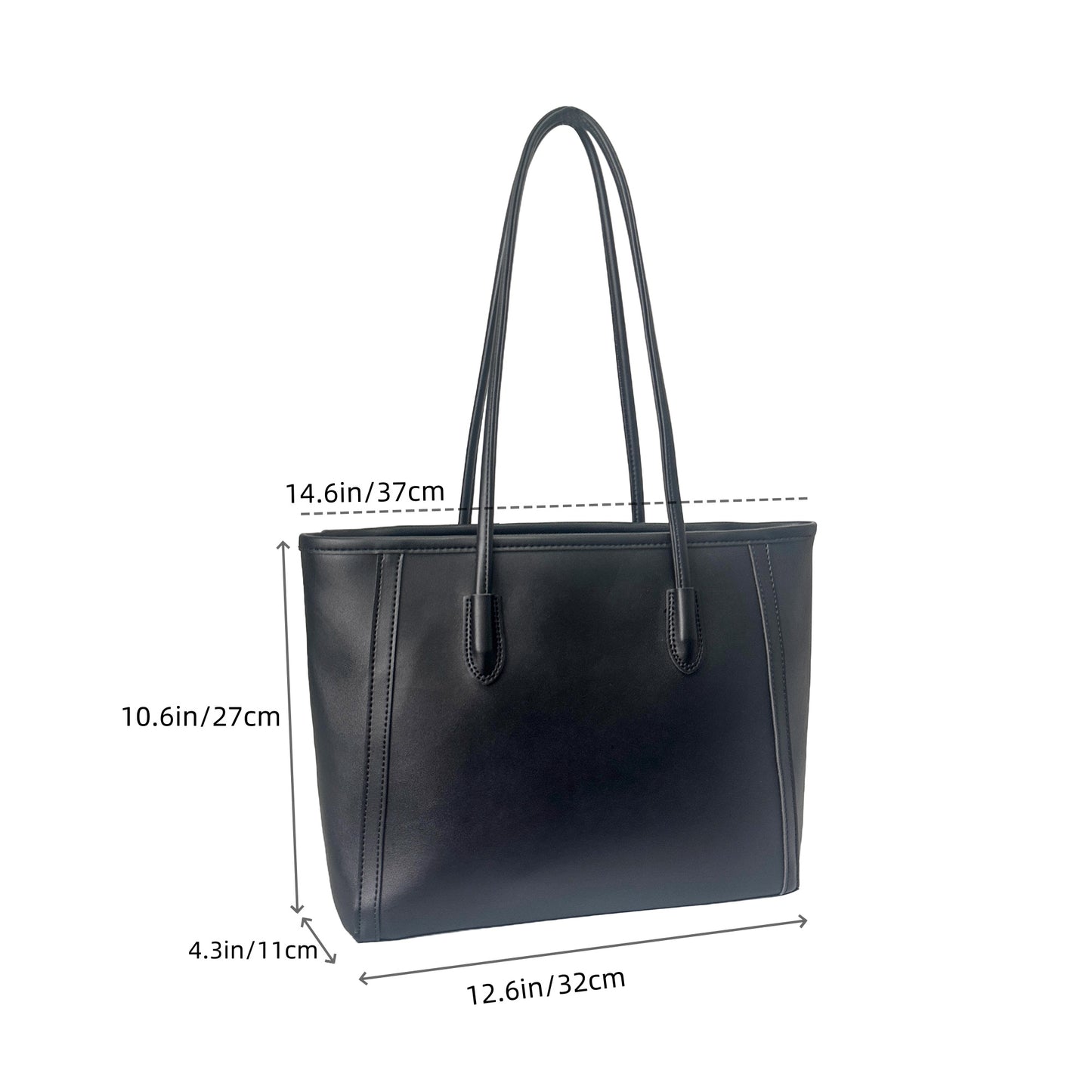 Eiyye Large Leather Tote Bag – Zip Shoulder Handbag, Laptop-Friendly