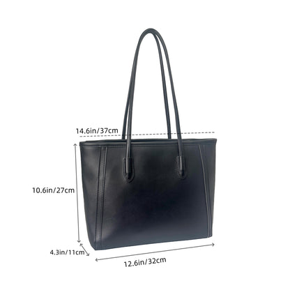 Eiyye Large Leather Tote Bag – Zip Shoulder Handbag, Laptop-Friendly