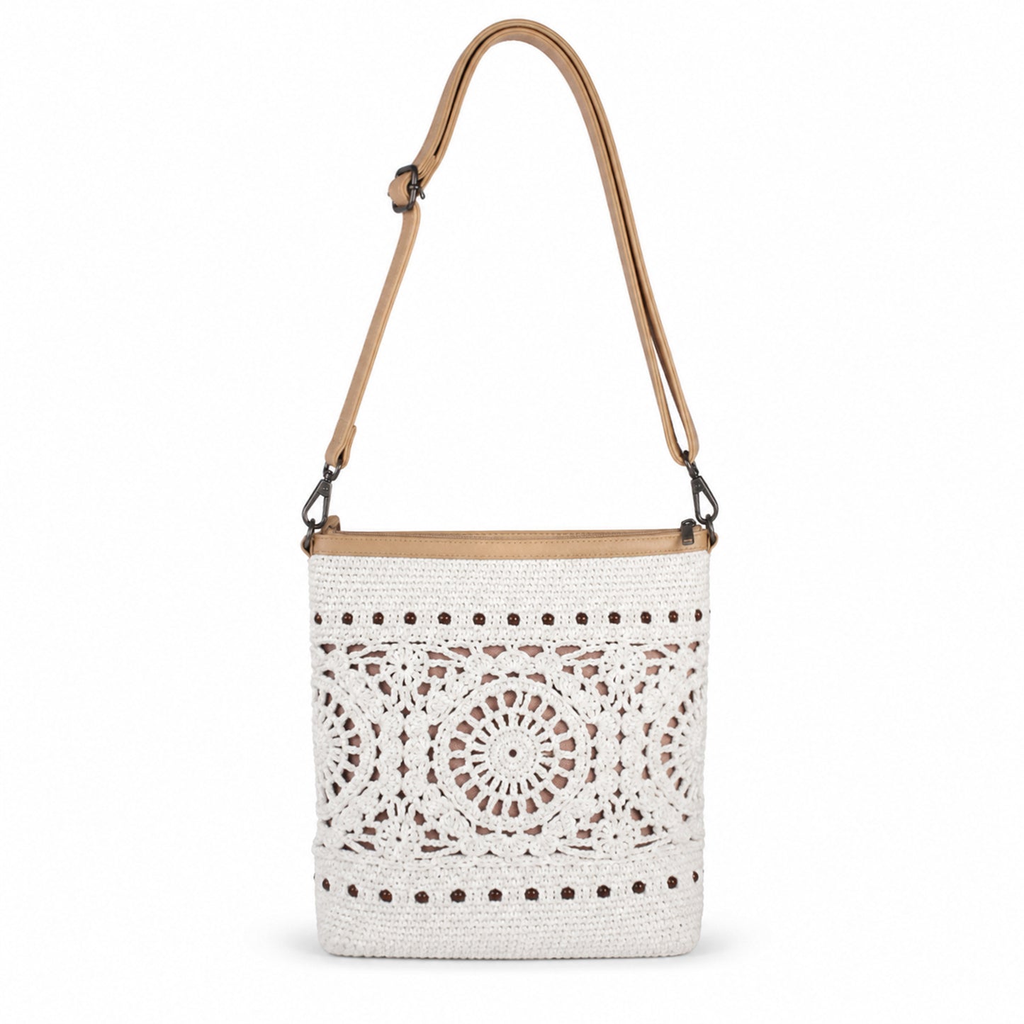 Eiyye Handmade Crochet Purse Shoulder Bag for Women Cotton Crossbody Purse with Adjustable Strap Boho Tote Bag for Everyday Outfits