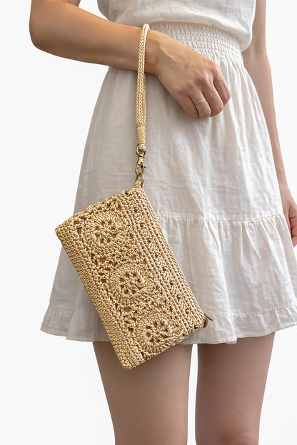 Eiyye Wristlet Wallet Clutch Purse for Women Handmade Crossbody Shoulder Bag Multi-Functional Small Wristlet Purse Phone Bag