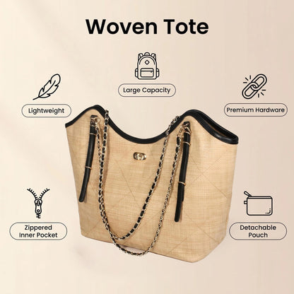 Eiyye Straw Tote Bag for Women – Large Woven Shoulder Bag with Inner Pouch