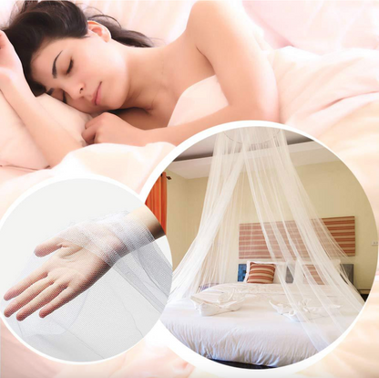 Eiyye Hanging Dome Mosquito Net with Decorative Bed Valance Set