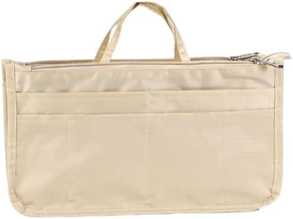 Eiyye 13-Pocket Purse Organizer Tote Bag Insert with Zipper Large Capacity Bag Organizer for Handbags Nylon Tote Insert for Women