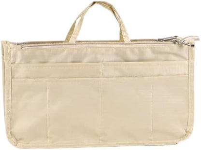 Eiyye 13-Pocket Purse Organizer Tote Bag Insert with Zipper Large Capacity Bag Organizer for Handbags Nylon Tote Insert for Women