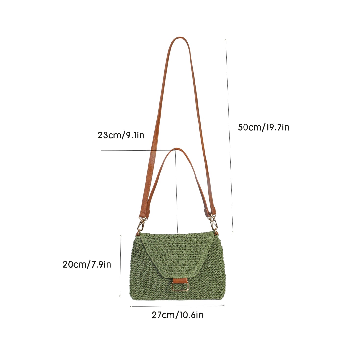 Eiyye Woven Straw Shoulder Bag for Women Crochet Boho Handbag with Zipper Closure & 2 Straps Lightweight Summer Beach Tote Purse for Travel Daily Use