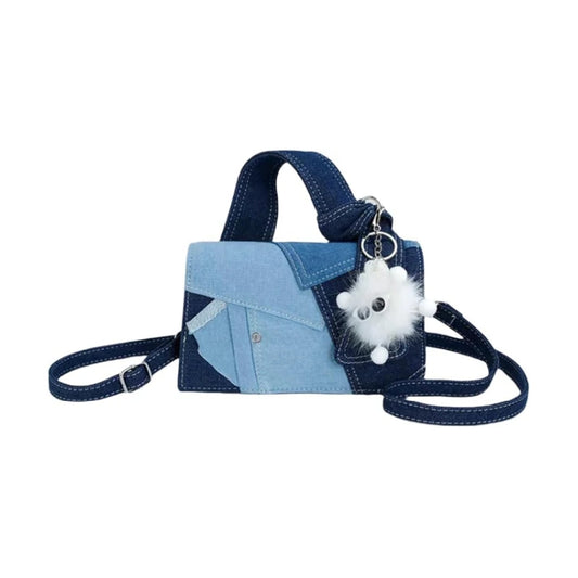 Eiyye Denim Purse for Women Patchwork Shoulder Bag Jean Purse Denim Crossbody Bags with Adjustable Strap