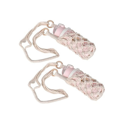 Eiyye 2-pack handmade cotton crochet water bottle crossbody holders
