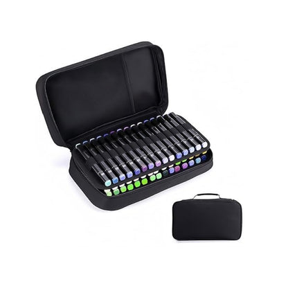 Eiyye Art Marker Portable Pen Case 60 Slots Markers Large Capacity Zippered Pen Holder for Colored Markers