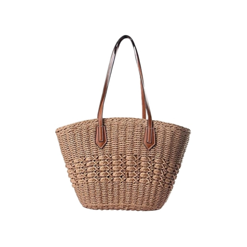 Eiyye Straw Tote Bag for Women Handwoven Summer Purse Hobo Shoulder Bag with Zipper Lightweight Straw Handbag for Beach Vacation Daily Use