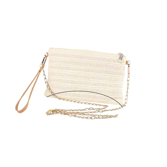 Eiyye Straw Clutch Purse Womens Handbag Boho Summer Beach Purse Wristlet Wallets with Zipper Chains