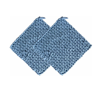 Eiyye Thick Crocheted Pot Holders, Handmade Hot Pads Crocheted Trivets for Kitchen hot Dishes(2-Pack), 8"x8" (White and Taupe)