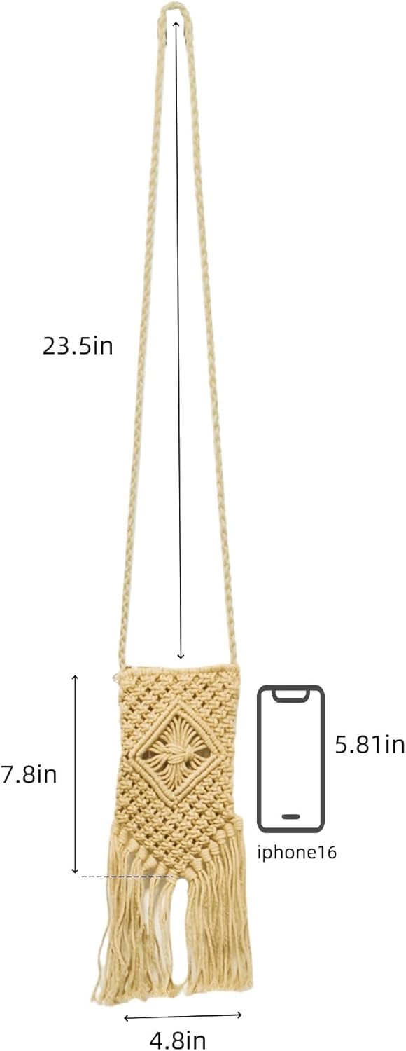 Eiyye Boho Purse Crochet Women's Crossbody Handbags Handmade Purse with Tassel, Lightweight Shoulder Bag Mini Bag