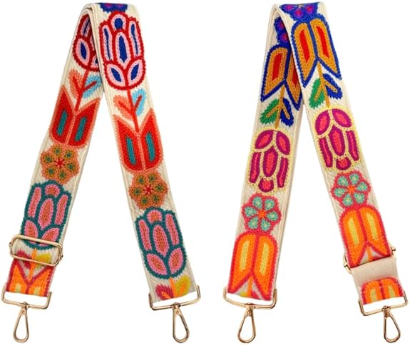 Eiyye Shoulder Bag with Colorful Adjustable Strap Minimalist Woven Hobo Bag with Interchangeable Boho Ethnic Strap for Daily and Travel Use