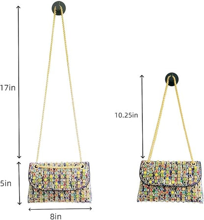 Eiyye Rhinestones Evening Bags Women Clutch Sparkly Shoulder Bags Crossbody Bag with Chain Straps Cocktail Party Wedding Purse