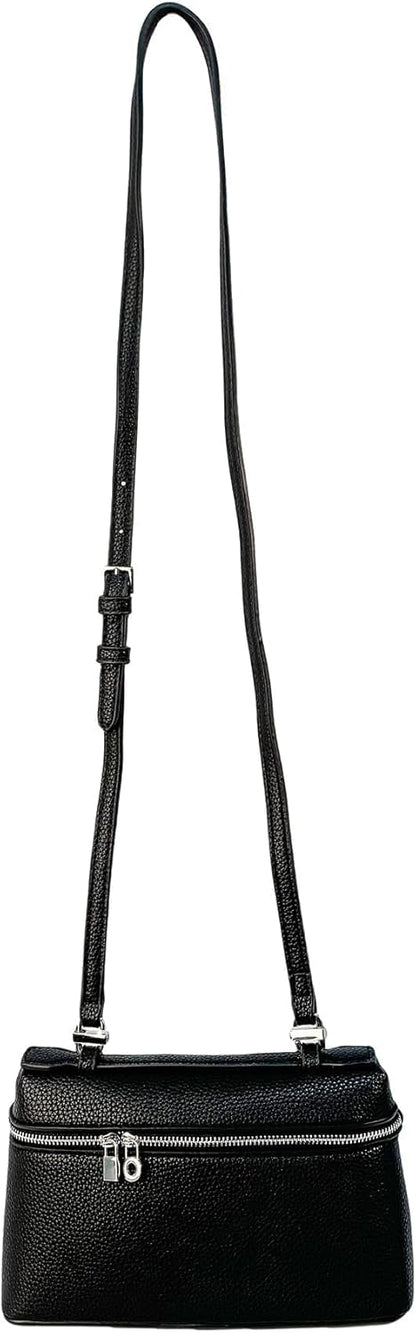 Eiyye Mini Crossbody Bag for Women Leather Box Purse with Top Handle Small Shoulder Bag