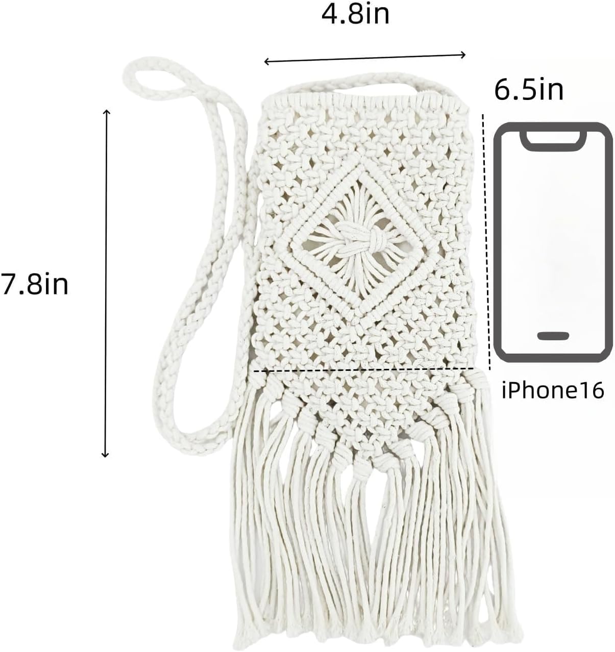 Eiyye Boho Purse Crochet Women's Crossbody Handbags Handmade Purse with Tassel, Lightweight Shoulder Bag Mini Bag