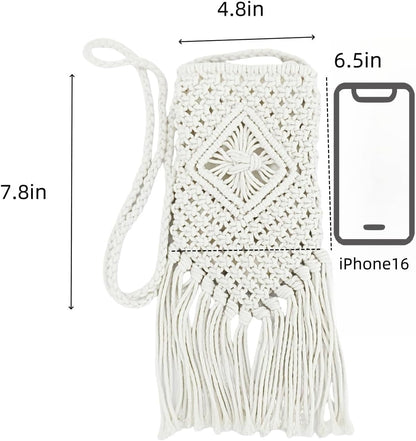 Eiyye Boho Purse Crochet Women's Crossbody Handbags Handmade Purse with Tassel, Lightweight Shoulder Bag Mini Bag