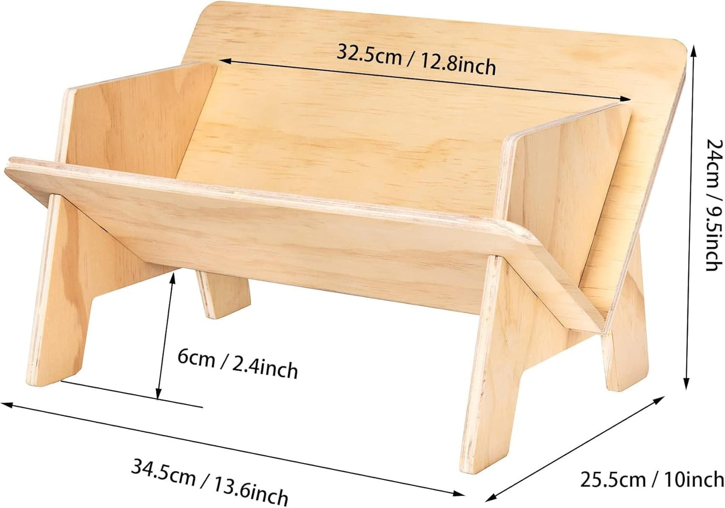 Eiyye Tabletop Bookshelf Small Desktop Bookcase Organizer, Solid Pine Book Caddy with V-Shape Design, Tool-Free Assembly Book Rack for Office, Bedroom, Dorm, Natural Finish