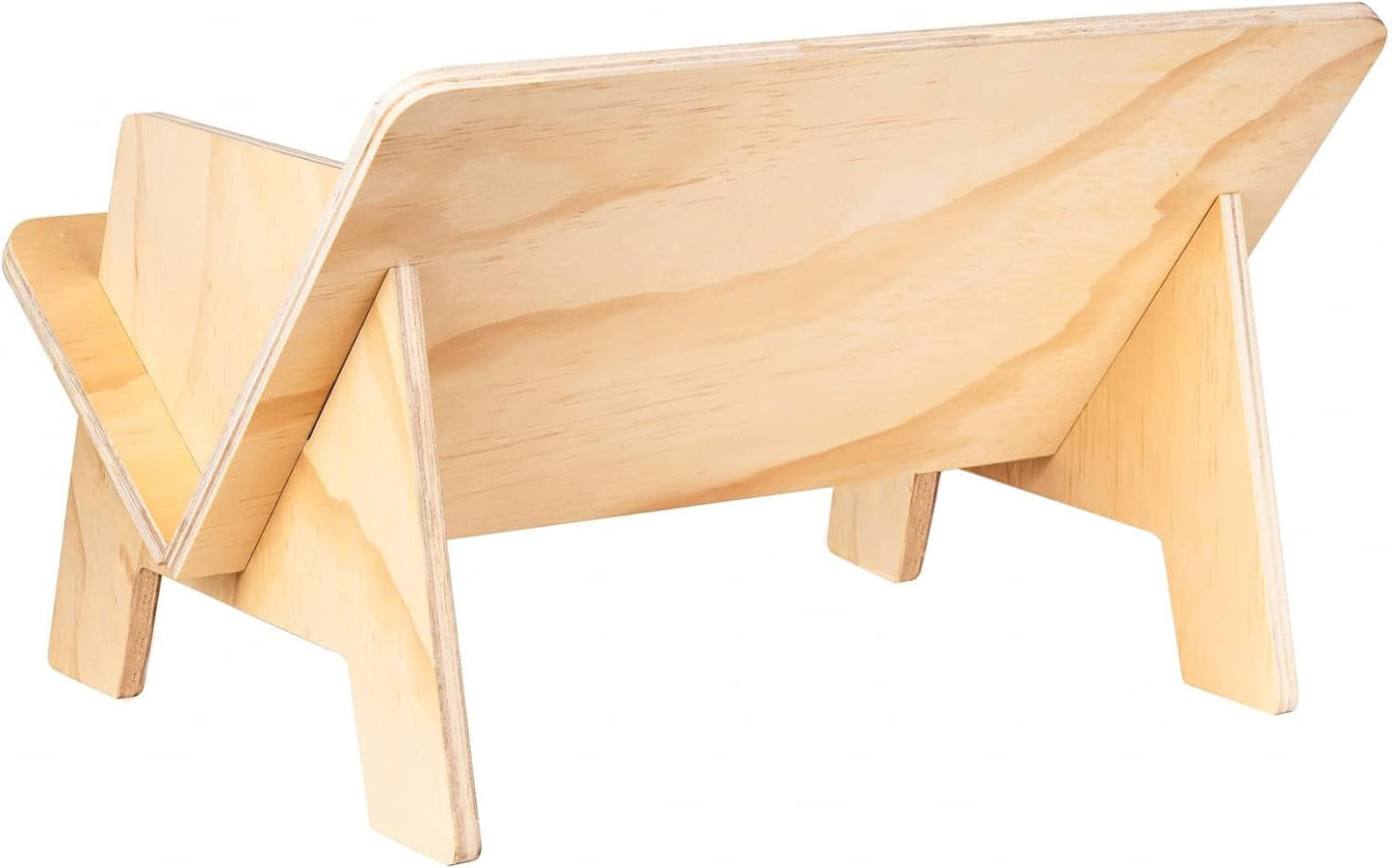 Eiyye Tabletop Bookshelf Small Desktop Bookcase Organizer, Solid Pine Book Caddy with V-Shape Design, Tool-Free Assembly Book Rack for Office, Bedroom, Dorm, Natural Finish