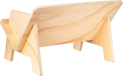 Eiyye Tabletop Bookshelf Small Desktop Bookcase Organizer, Solid Pine Book Caddy with V-Shape Design, Tool-Free Assembly Book Rack for Office, Bedroom, Dorm, Natural Finish