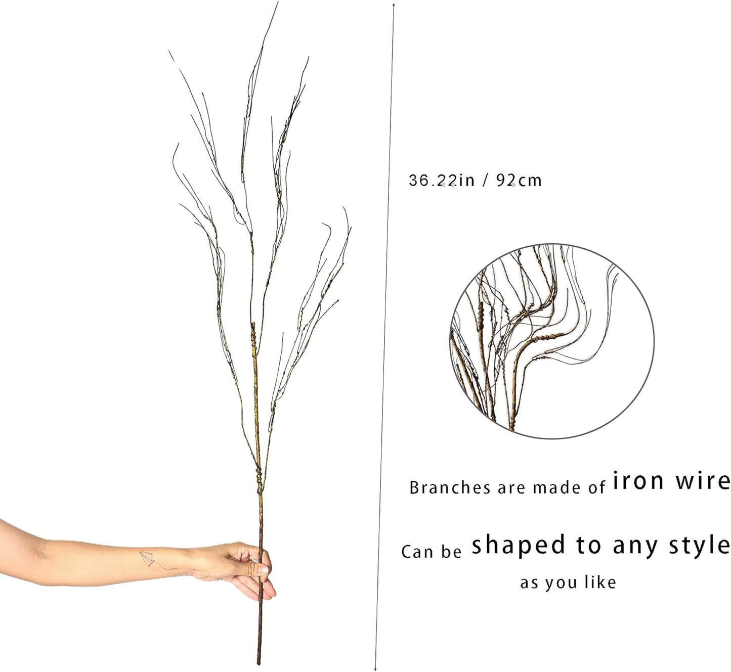 Eiyye Artificial Curly Willow Branches (Set of 5) – 28.74" Bendable Faux Twigs for Vases & Floral Arrangements