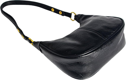 Eiyye Waxed Leather Crescent Crossbody – Vintage Small Hobo Purse with Adjustable Strap