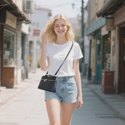 Eiyye Mini Crossbody Bag for Women Leather Box Purse with Top Handle Small Shoulder Bag