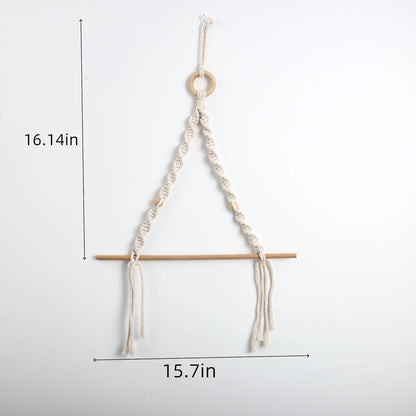 Eiyye Handmade Paper Towel Holder Boho Paper Towel Holder Cotton Rope Macrame Toilet Paper Holder Towel Rack for Bathroom Kitchen