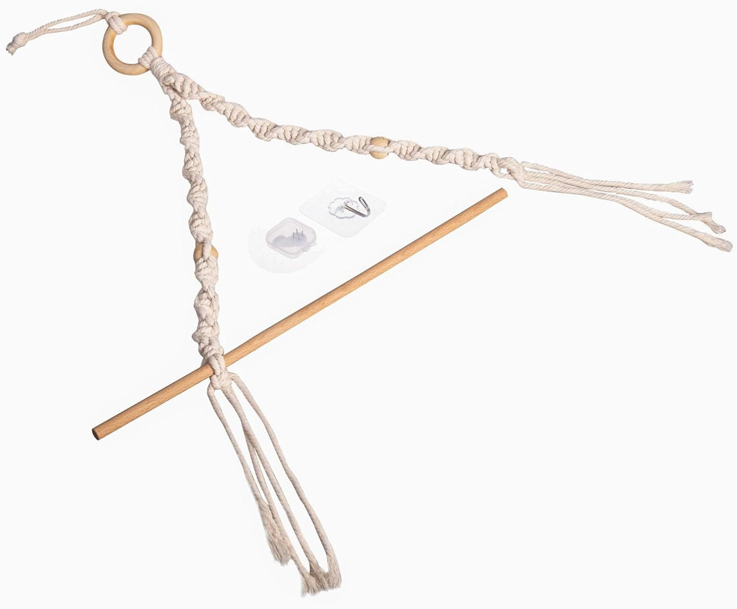 Eiyye Handmade Paper Towel Holder Boho Paper Towel Holder Cotton Rope Macrame Toilet Paper Holder Towel Rack for Bathroom Kitchen