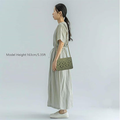 Eiyye Handmade Crochet Crossbody Bag – Cotton Rope Boho Purse with Zipper (10" × 8")