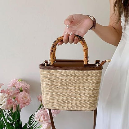 Lifestyle—bamboo handle handbag at weekend market