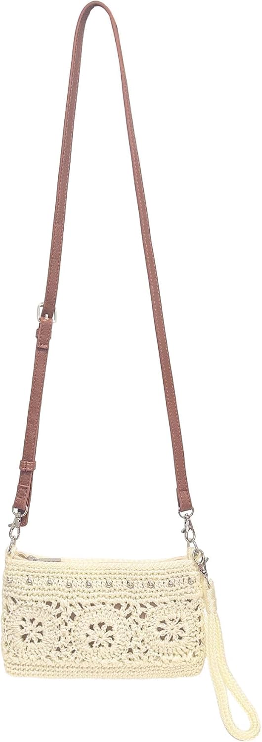 Eiyye Wristlet Wallet Clutch Purse for Women Handmade Crossbody Shoulder Bag Multi-Functional Small Wristlet Purse Phone Bag