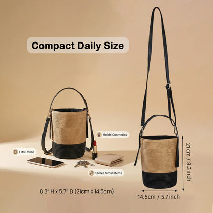 Mini bucket purse fits phone keys lipstick cards and small wallet