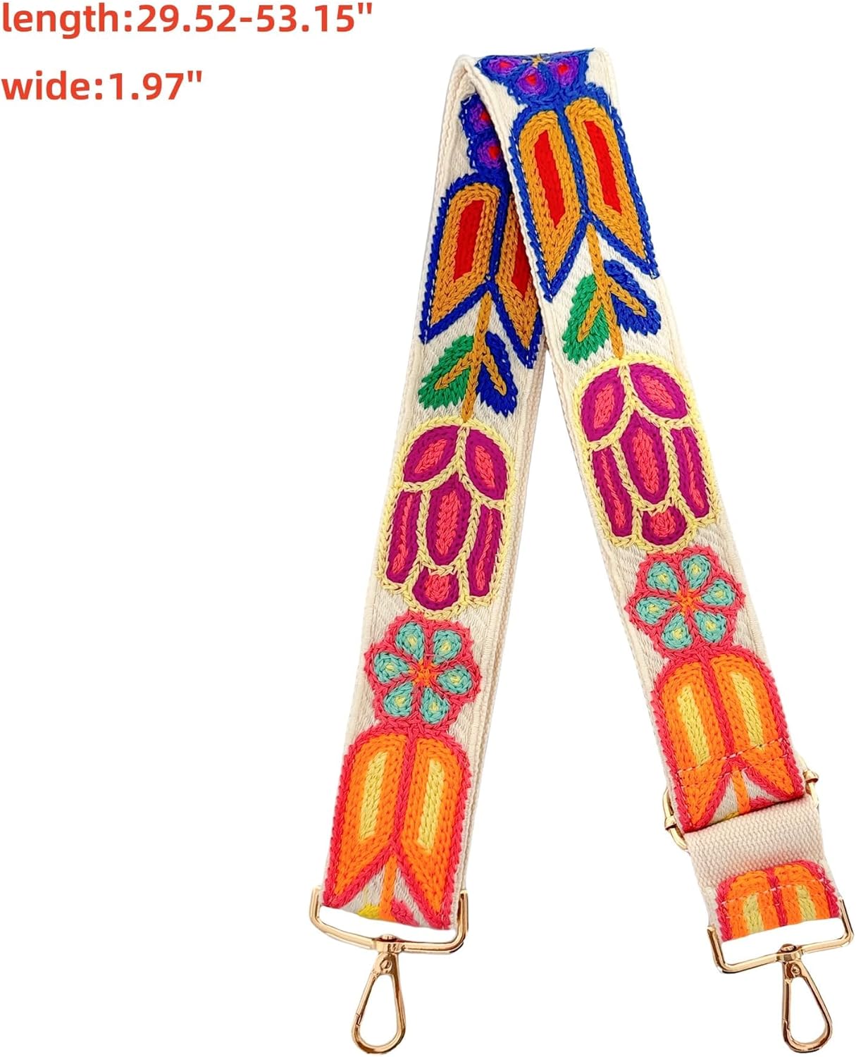 Eiyye Crochet Wide Purse Strap for Women 1.97" Adjustable Replacement Shoulder Strap Boho Bag Strap Crossbody Strap for Handbags, Totes, Guitar & Camera