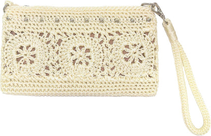 Eiyye Wristlet Wallet Clutch Purse for Women Handmade Crossbody Shoulder Bag Multi-Functional Small Wristlet Purse Phone Bag