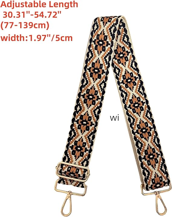 Eiyye Purse Strap Adjustable Wide Replacement Strap for Bags Boho Guitar Strap for Crossbody Bag Tote Handbag