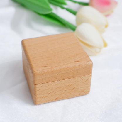 Eiyye Wooden Rings Box Wedding Ring Box Ring Holder Box with Single Slot Red Velvet Jewelry Gift Ring Box Handmade for Proposal Anniversary Engagement Wedding