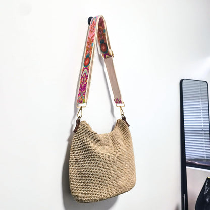 Eiyye Flower Crochet Purse Strap 1.97" Wide Adjustable Knit Bag Strap Replacement for Bag Guitar