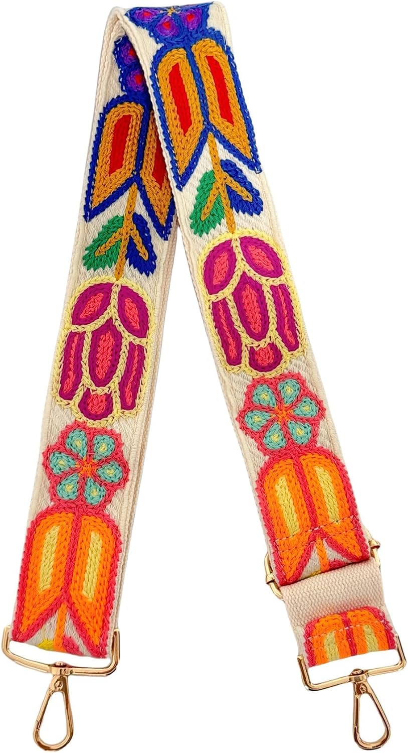 Eiyye Crochet Wide Purse Strap for Women 1.97" Adjustable Replacement Shoulder Strap Boho Bag Strap Crossbody Strap for Handbags, Totes, Guitar & Camera