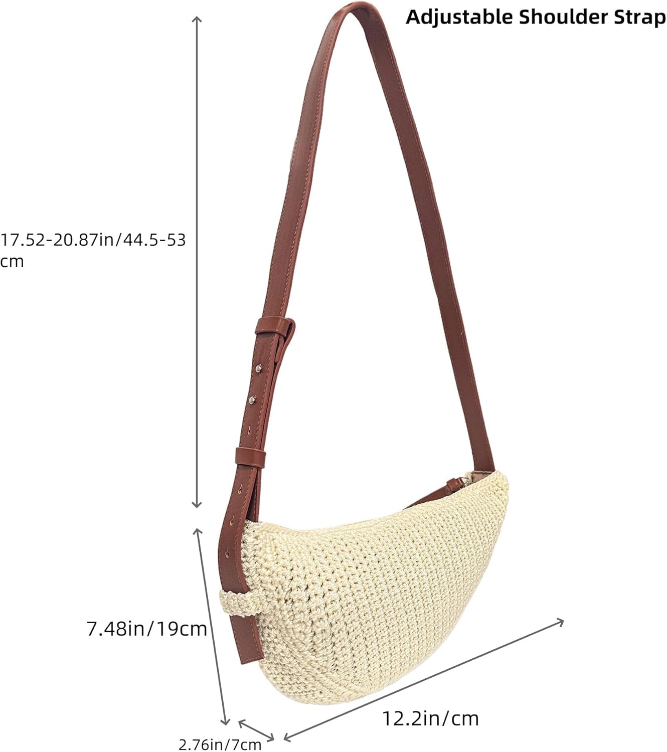Eiyye Crossbody Bag for Women Hobo Shoulder Purse Boho Woven with Adjustable Strap Casual Summer Travel Beach Bag