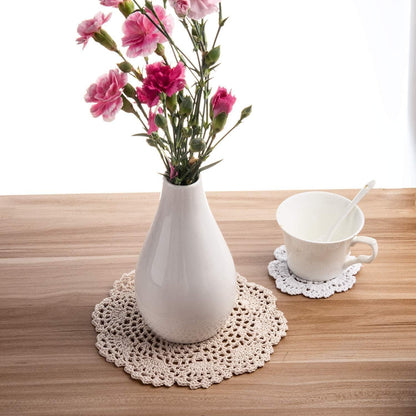 Eiyye Handmade Crochet Cotton Placemats Set of 4 Lace Doilies for Dining Table Boho Table Decor for Home Wedding & Party
